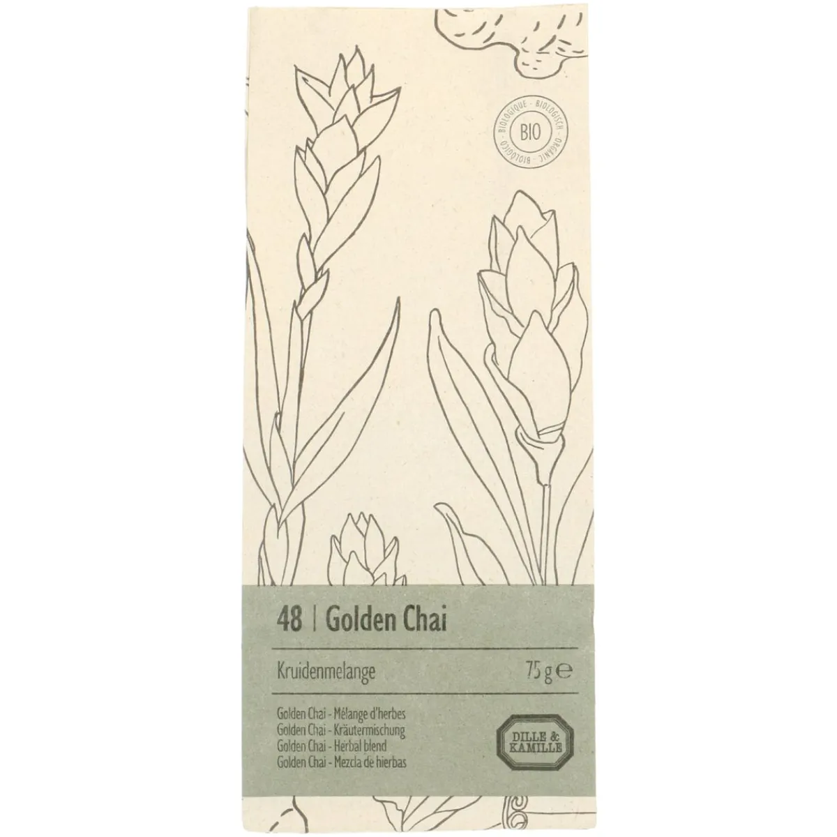 Thee*DILLE & KAMILLE Golden Chai, Kruidenmelange, biologisch, 75 g
