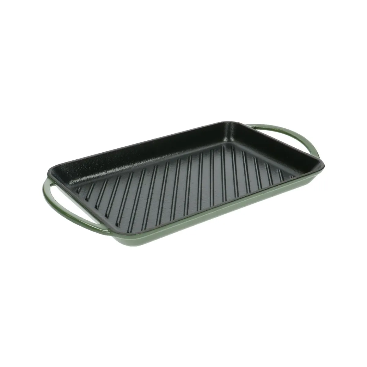 Pannen*DILLE & KAMILLE Grillpan, gietijzer, groen, 33 x 22 cm