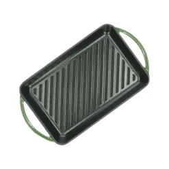 Pannen*DILLE & KAMILLE Grillpan, gietijzer, groen, 33 x 22 cm