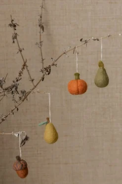 Warm Wonen|Herfst Decoratie*DILLE & KAMILLE hanger, vilt, pompoen, oranje, vilt