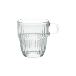 Glazen*DILLE & KAMILLE Hittebestendig glas met oor, geribbeld, 140 ml