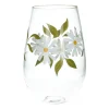 Vazen*DILLE & KAMILLE Hoge vaas, glas, beschilderd met madeliefjes,  Ø 19 x 30 cm