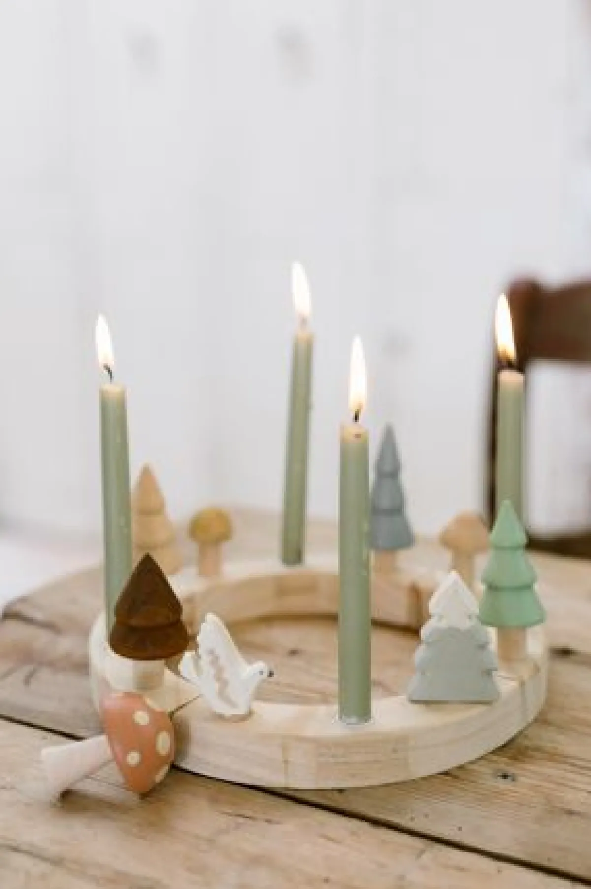 Tinten En Texturen|Herfst Decoratie*DILLE & KAMILLE Jaarring of adventskandelaar, hout