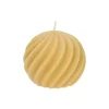 Tinten En Texturen|Herfst Decoratie*DILLE & KAMILLE Kaars gedraaide bol, rustiek geel, Ø8 cm