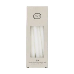 Kleine Kaarsjes*DILLE & KAMILLE Kaarsjes smal, wit, 17 cm, 10 stuks