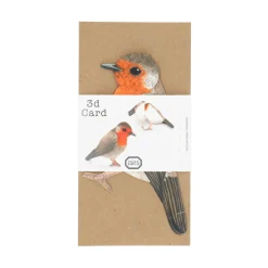 Kaarten|Kaarten*DILLE & KAMILLE Kaart 3D met envelop, roodborstje