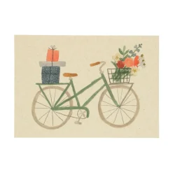 Kaarten|Verjaardagskaarten*DILLE & KAMILLE Kaart, fiets bloemen en cadeaus