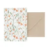Kaarten|Kaarten*DILLE & KAMILLE Kaart met envelop, bloemen oranje en roze