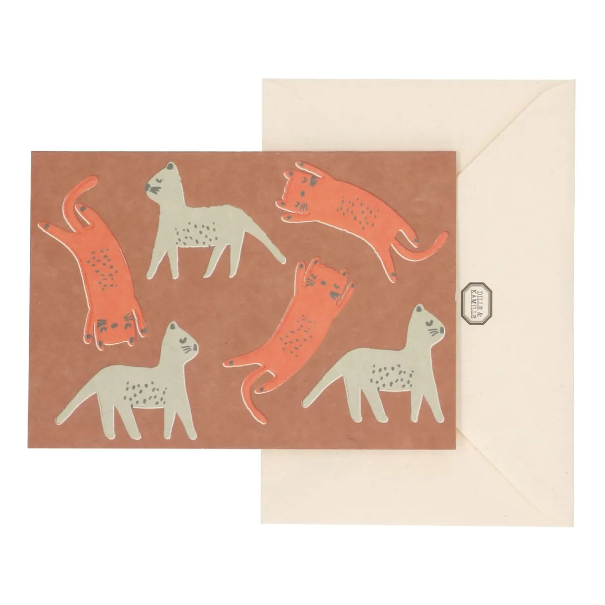 Kaarten|Kaarten*DILLE & KAMILLE Kaart met envelop, poezen