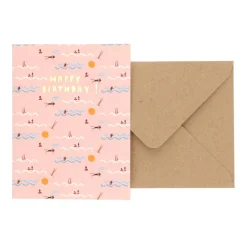 Kaarten|Verjaardagskaarten*DILLE & KAMILLE Kaart met envelop, verjaardag, zwemmen
