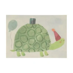 Kaarten|Kaarten*DILLE & KAMILLE Kaart, schildpad met feesthoed