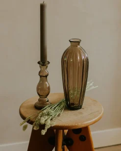 Herfst Decoratie|Kandelaars*DILLE & KAMILLE Kandelaar, gerecycled glas, bruin