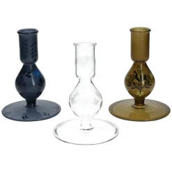Kandelaars*DILLE & KAMILLE Kandelaar, glas, ster, 12,5 cm
