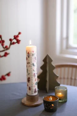 Kandelaars*DILLE & KAMILLE Kandelaar voor adventskaars, mangohout, Ø 11 cm