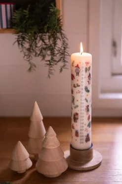 Kandelaars*DILLE & KAMILLE Kandelaar voor adventskaars, mangohout, Ø 11 cm