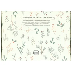 Kaarten|Kaarten*DILLE & KAMILLE Kerstkaart + envelop, kersttakjes, set van 10 in doos