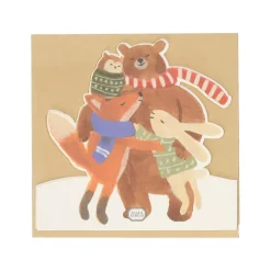 Kaarten*DILLE & KAMILLE Kerstkaart met envelop, groepsknuffel dieren