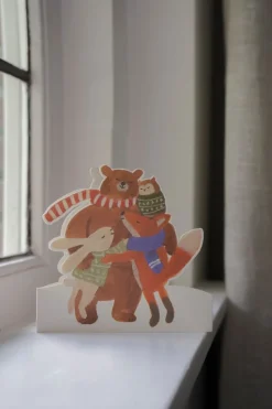 Kaarten*DILLE & KAMILLE Kerstkaart met envelop, groepsknuffel dieren
