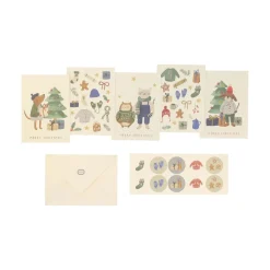 Kaarten*DILLE & KAMILLE Kerstkaarten met envelop, winteraccessoires, set van 10 in een doos
