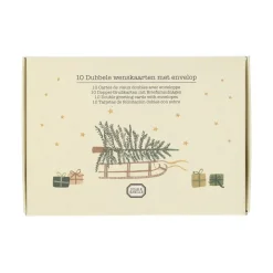 Kaarten*DILLE & KAMILLE Kerstkaarten met envelop, kerstgroen, set van 10 in een doos