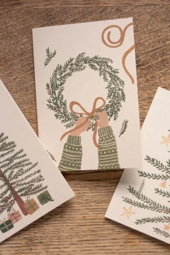 Kaarten*DILLE & KAMILLE Kerstkaarten met envelop, kerstgroen, set van 10 in een doos