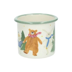 Bekers En Mokken*DILLE & KAMILLE Kerstmok, emaille, dansende dieren, 300 ml