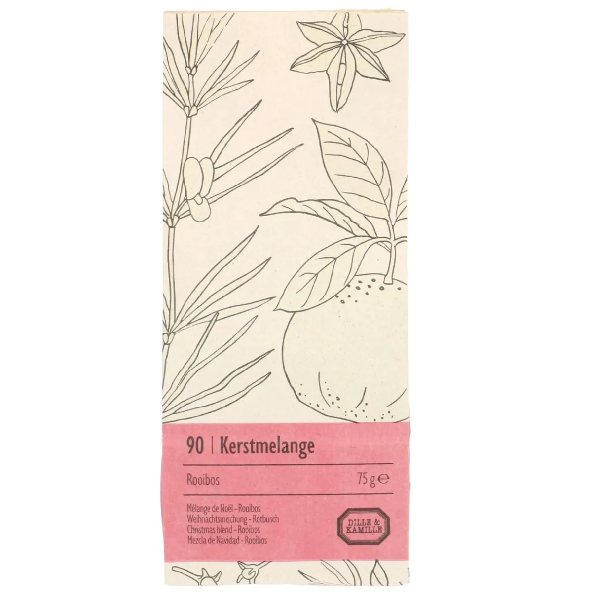 Thee*DILLE & KAMILLE Kerstthee, rooibosmelange, zakje 75 gram