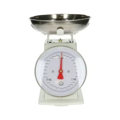 Keukenweegschalen*DILLE & KAMILLE Keukenweegschaal, metaal, wit, 3 kg
