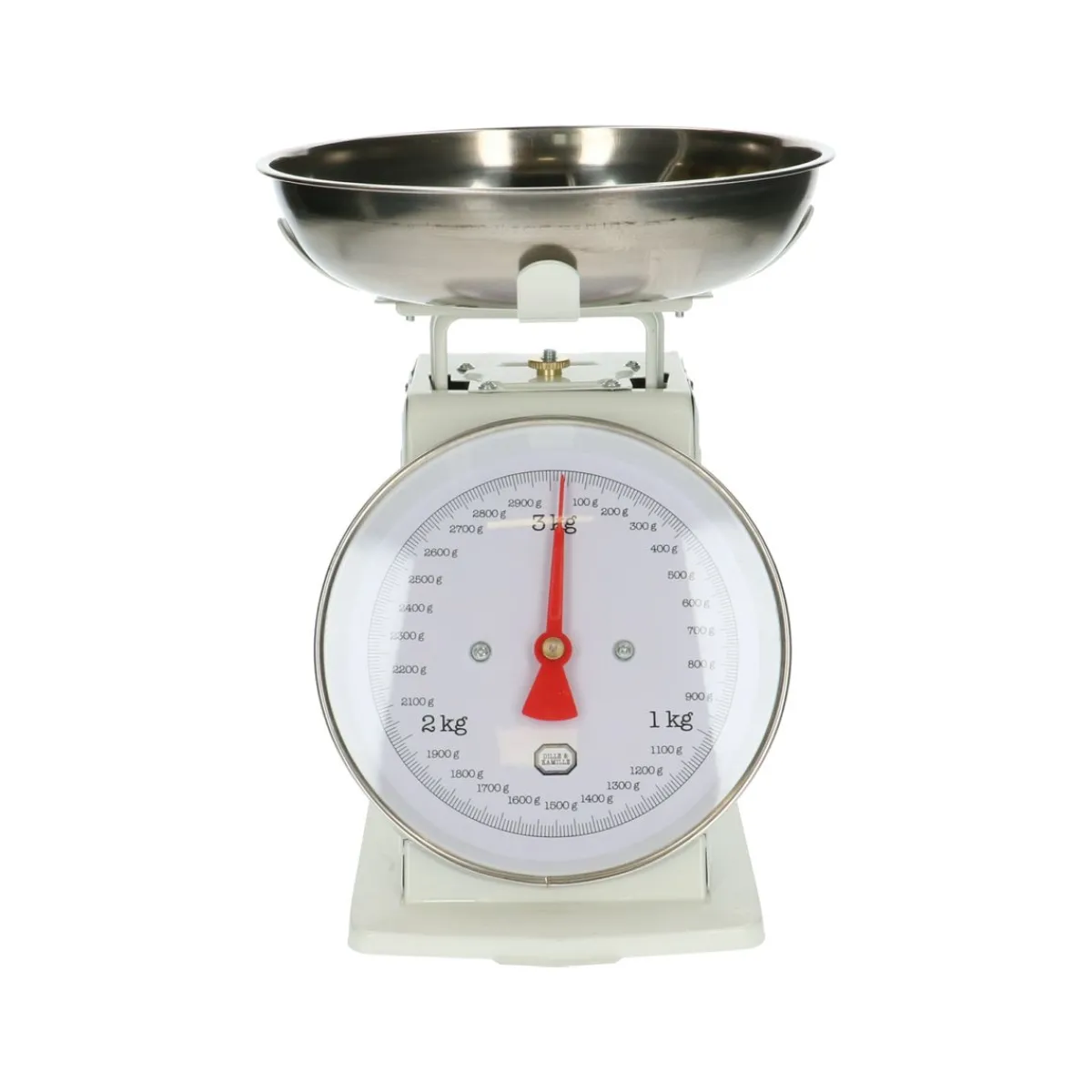 Keukenweegschalen*DILLE & KAMILLE Keukenweegschaal, metaal, wit, 3 kg