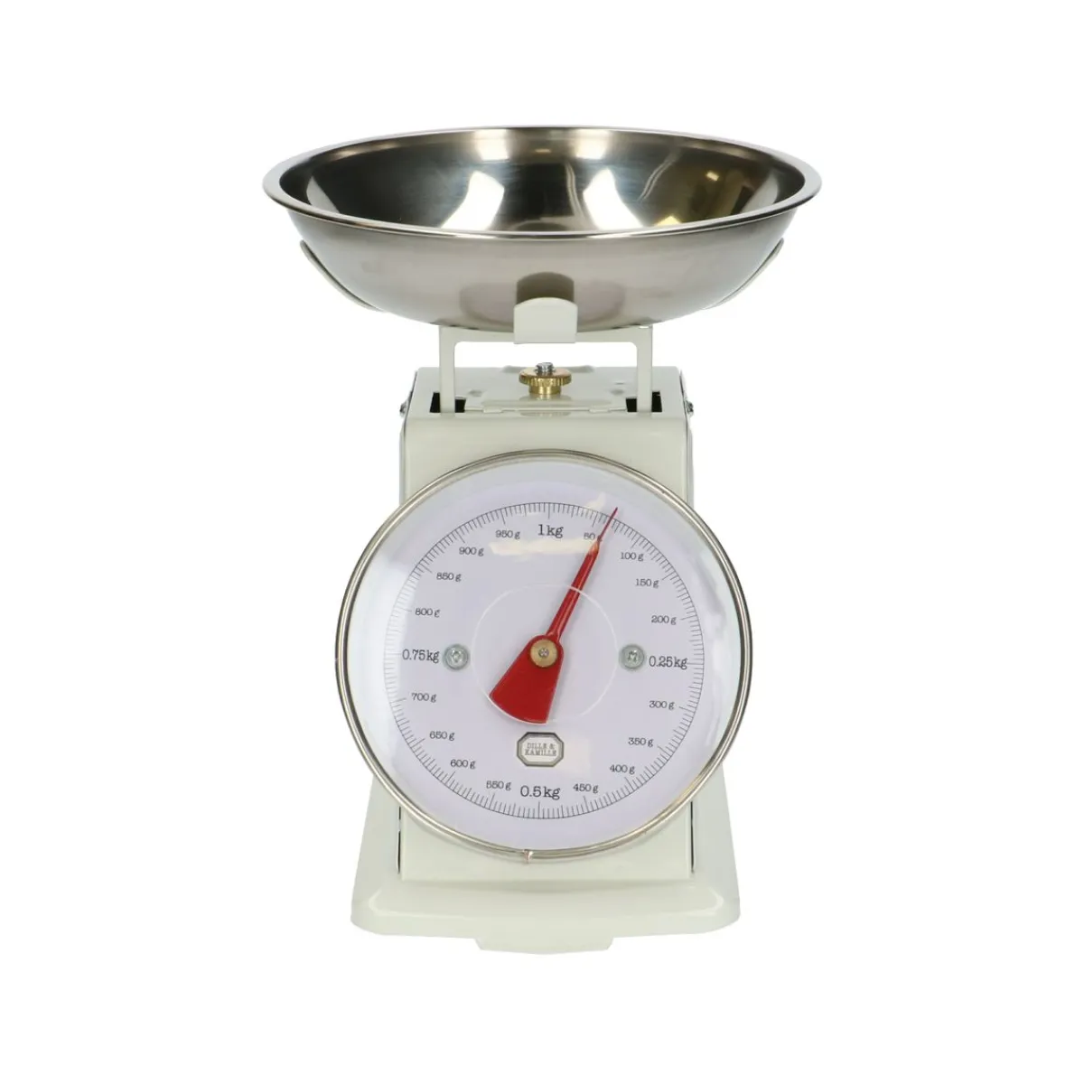 Keukenweegschalen*DILLE & KAMILLE Keukenweegschaal, metaal, wit, 1 kg