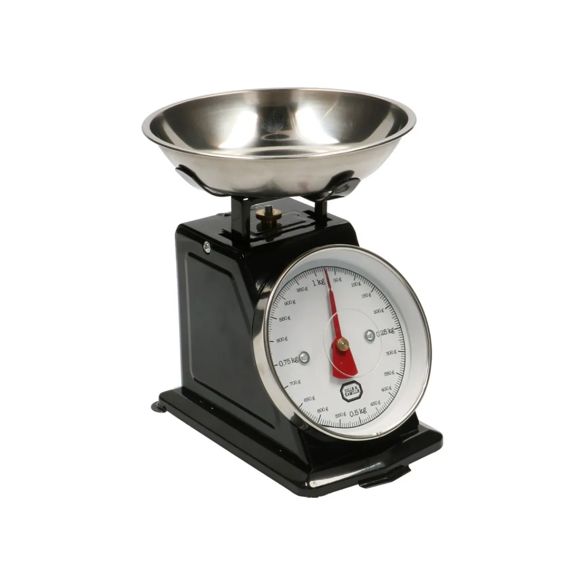Keukenweegschalen*DILLE & KAMILLE Keukenweegschaal, metaal, zwart, 1kg