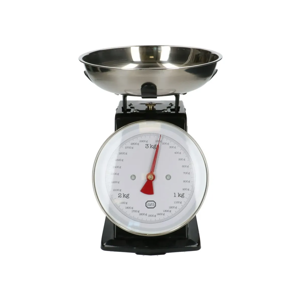 Keukenweegschalen*DILLE & KAMILLE Keukenweegschaal, metaal, zwart, 3 kg