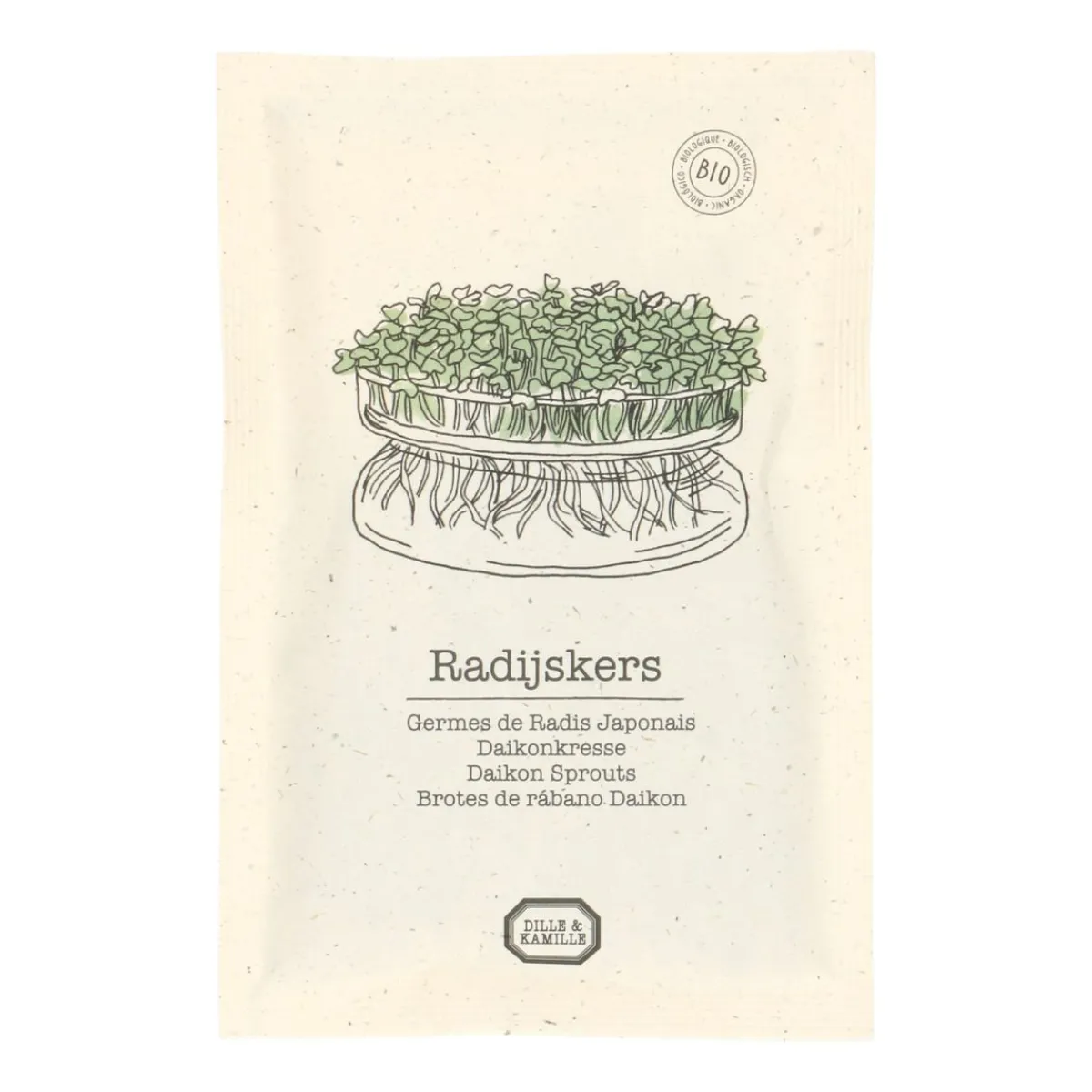 Groentekiemen|Zaaien*DILLE & KAMILLE Kiemgroente, biologisch, radijskers, 25 g