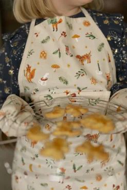 Kinderkeuken*DILLE & KAMILLE Kinderschort, GOTS bio-katoen, kerstdieren