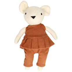 Poppen & Knuffels|Babyspeelgoed*DILLE & KAMILLE Knuffel muis, GOTS katoen, gebreid
