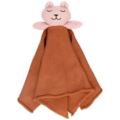 Poppen & Knuffels|Babyspeelgoed*DILLE & KAMILLE Knuffeldoekje, GOTS katoen, gebreid, beer