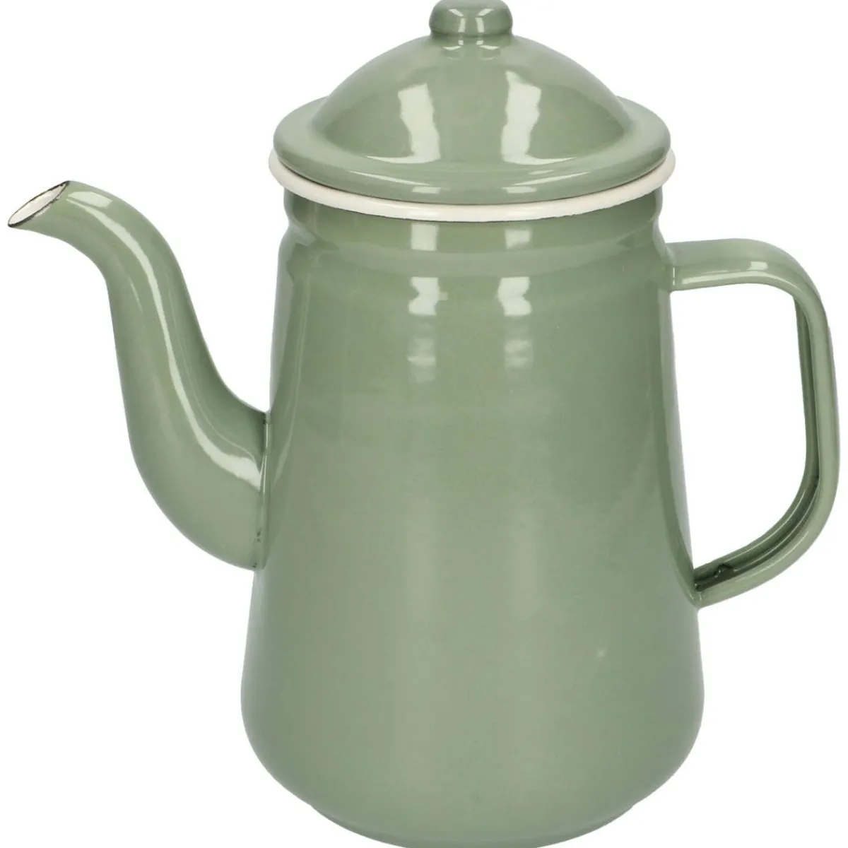 Koffie|Koffiepotten*DILLE & KAMILLE Koffiepot, emaille, groengrijs, 1 L