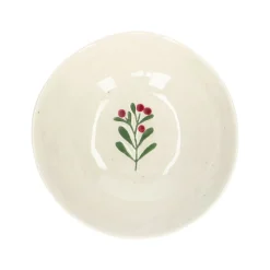 Schalen*DILLE & KAMILLE Kom, steengoed, offwhite, kersttakjes, Ø 13,5 cm