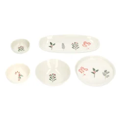 Schalen*DILLE & KAMILLE Kom, steengoed, offwhite, kersttakjes, Ø 13,5 cm