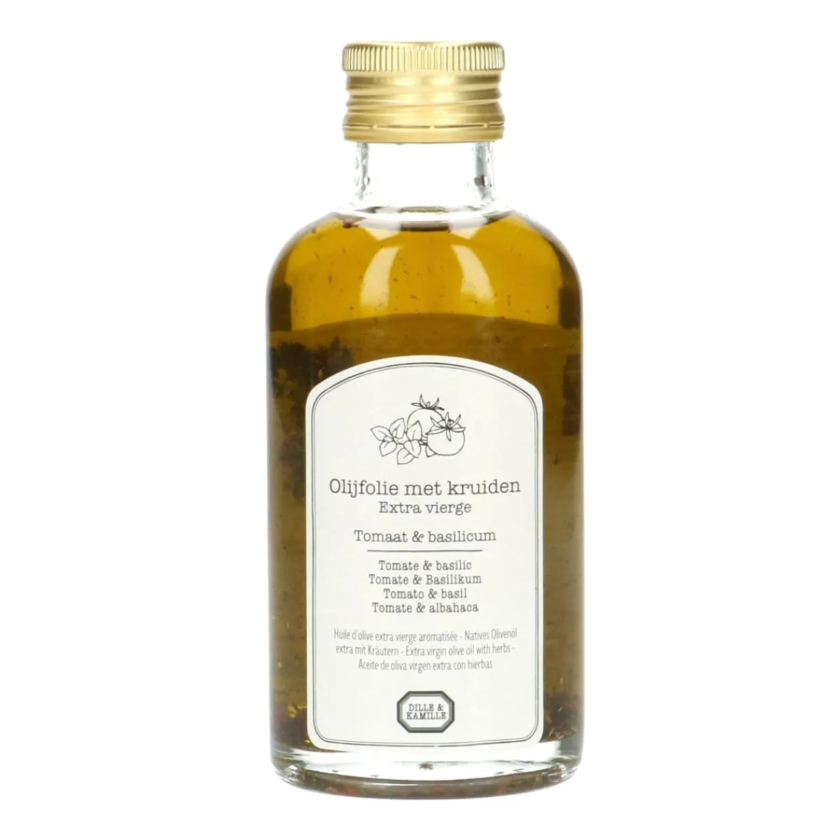 Olijfolie*DILLE & KAMILLE Kruidenolijfolie tomaat basilicum, 250 ml
