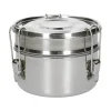 Brooddoos*DILLE & KAMILLE Lunchbox met siliconen ring, RVS, rond en dubbellaags, 1400 ml