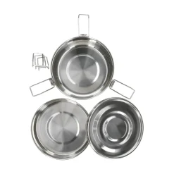 Brooddoos*DILLE & KAMILLE Lunchbox met siliconen ring, RVS, rond en dubbellaags, 1400 ml
