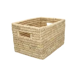 Rieten Manden*DILLE & KAMILLE Mand met handvat, dadelblad, middel
