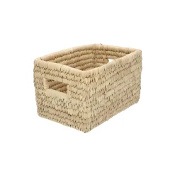Rieten Manden*DILLE & KAMILLE Mand met handvat, dadelblad, klein