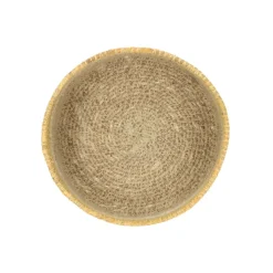 Rieten Manden*DILLE & KAMILLE Mandje naturel, zeegras, geel, Ø15 cm
