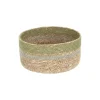 Rieten Manden*DILLE & KAMILLE Mandje naturel, zeegras, groen, Ø15 cm