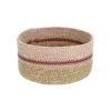 Rieten Manden*DILLE & KAMILLE Mandje naturel, zeegras, roze, Ø16 cm