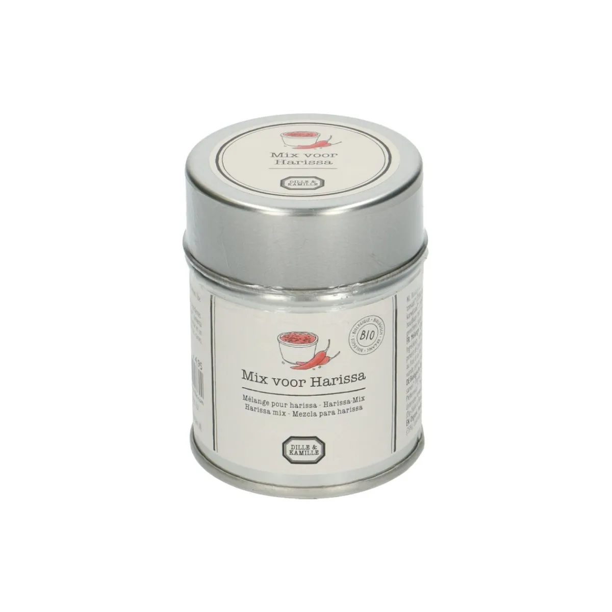 Goed Gevulde Hapjesplank|Kruiden & Specerijen Mix*DILLE & KAMILLE Mix voor harissa, biologisch, blikje, 45 g