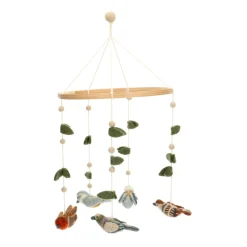 Kinderkamer|Babyspeelgoed*DILLE & KAMILLE Mobiel vogels, vilt