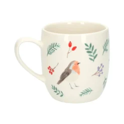 Bekers En Mokken*DILLE & KAMILLE Mok, steengoed, vogels, Ø8,5 CM